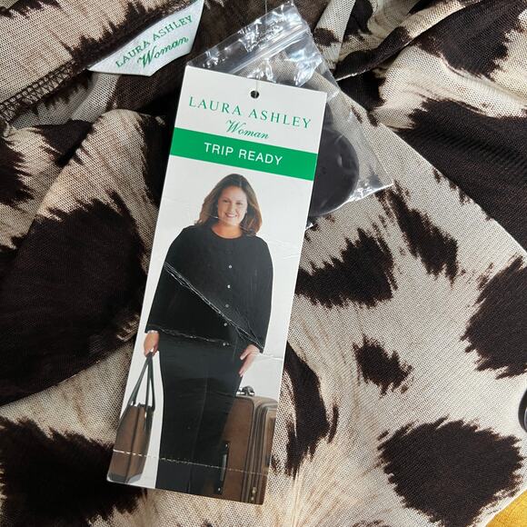 Laura Ashely Size 1X Sheer Animal Print Jacket Retro Style Summer Safari - Picture 11 of 11